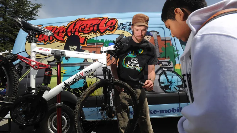 During its first year in operation, the Alameda County BikeMobile repaired thousands of bicycles while crew members helped kids learn how to fix their own bikes. 