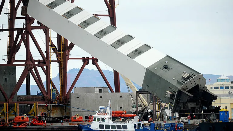 Bridge being hoisted up