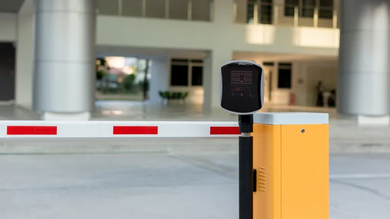 Entrance to a parking garage.
