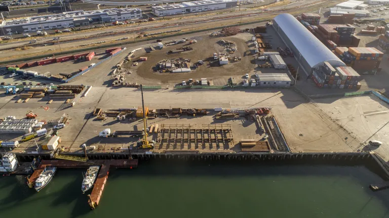 Aerial over the Port of Oakland.