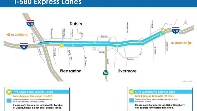 Map of I-580 Express Lanes