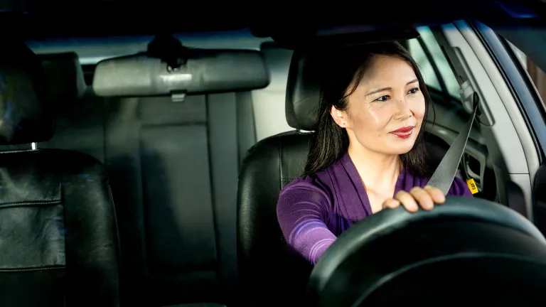 A smiling driver.