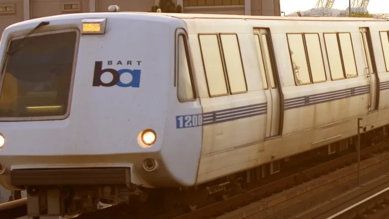 BART train near West Oakland station
