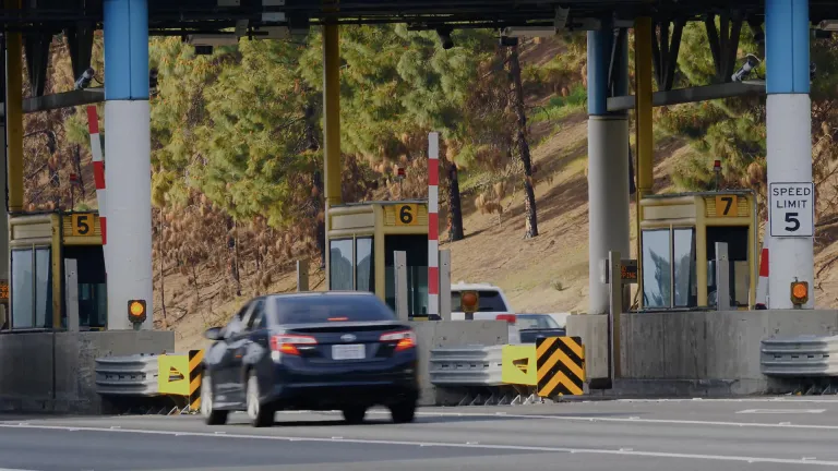 Toll plaza at the Carquinez Bridge.