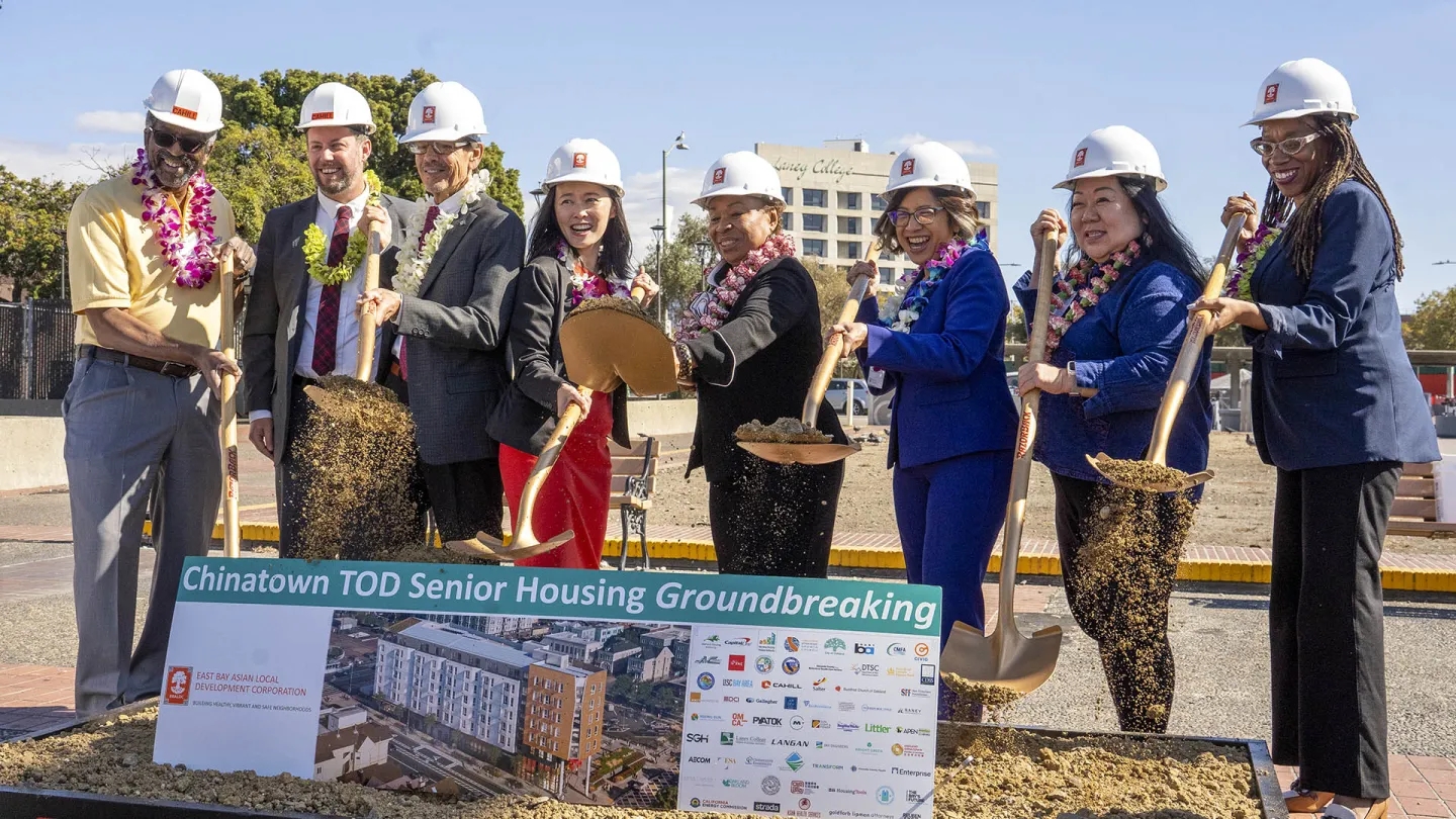 Groundbreaking of the East Bay Asian Local Development Corporation's 97-unit Chinatown Senior Transit-Oriented Development apartments, Oakland.