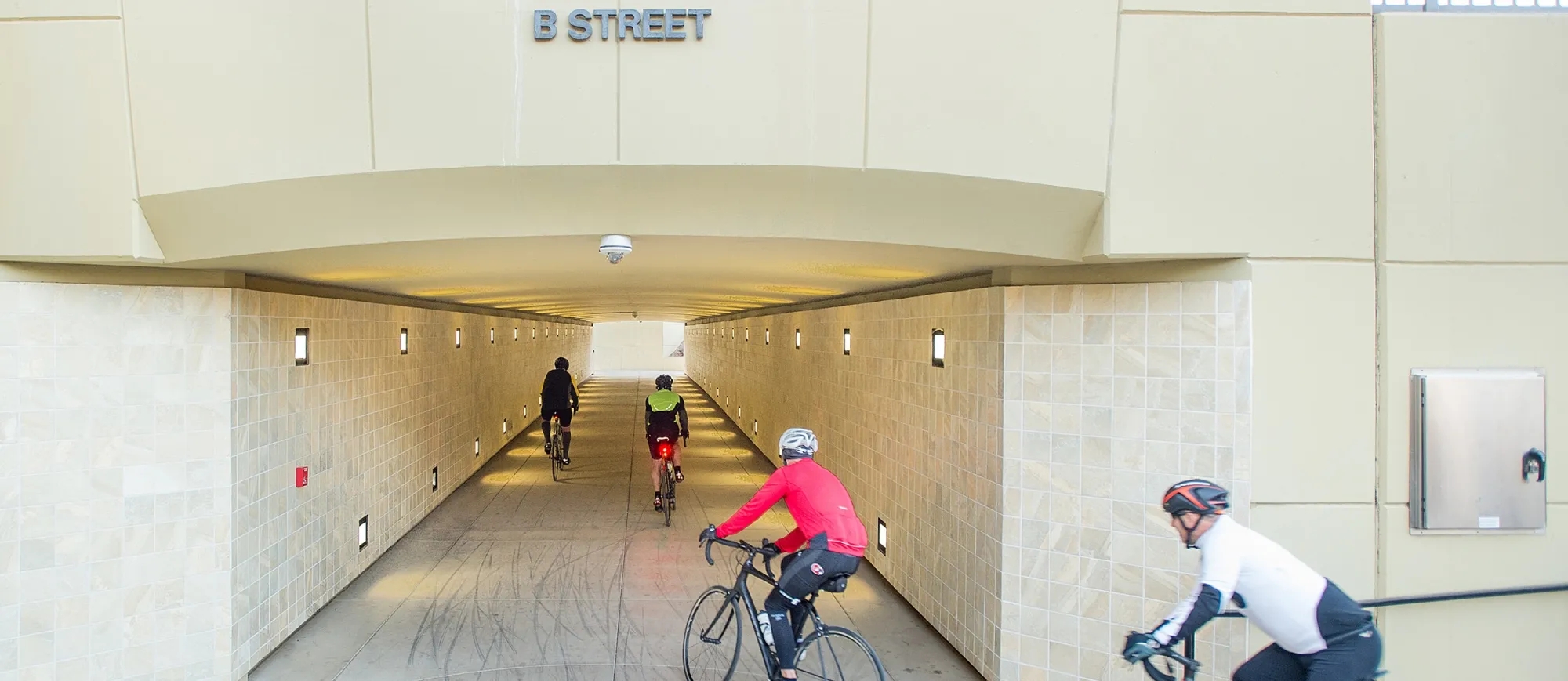 Dixon West B Street Undercrossing with bicyclists