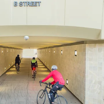 Dixon West B Street Undercrossing with bicyclists