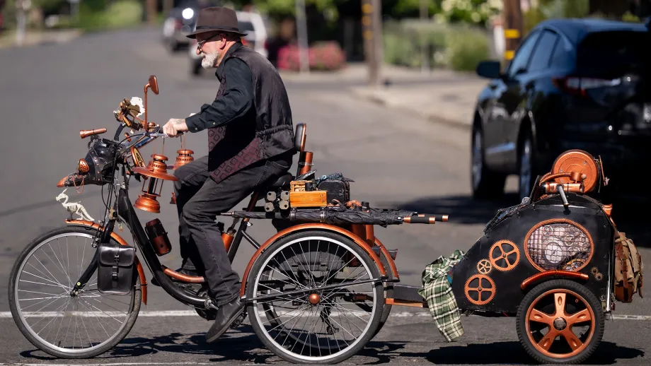 Steampunk bike in Napa on Bike to Wherever Days 2026.