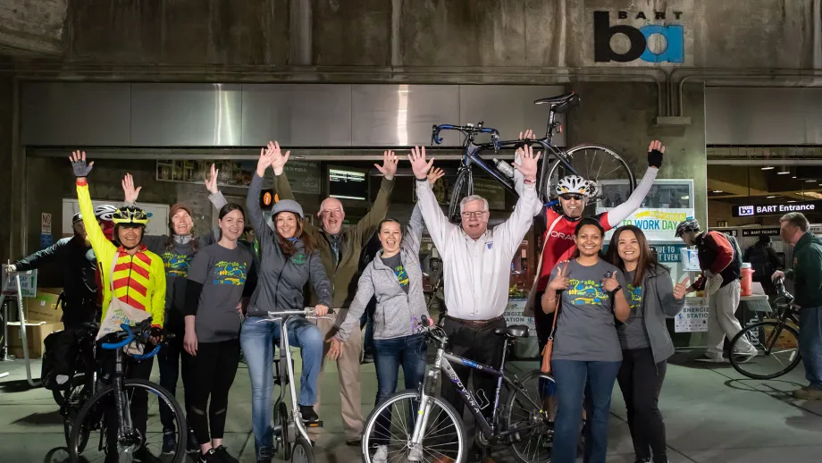 MTC Commissioner Scott Haggerty at the Dublin-Pleasanton BART station, BTWD 2019.