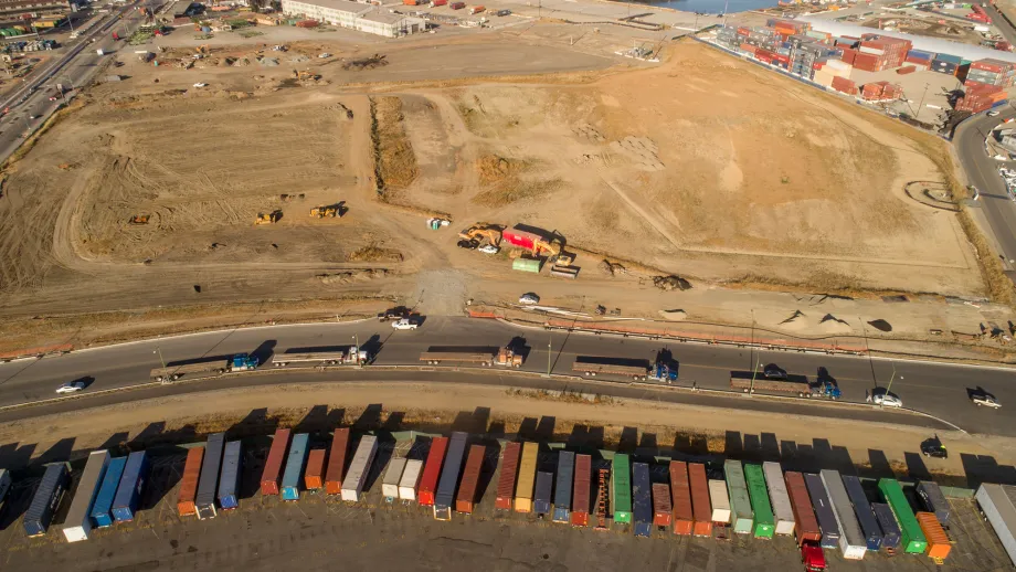 aerial view of construction site