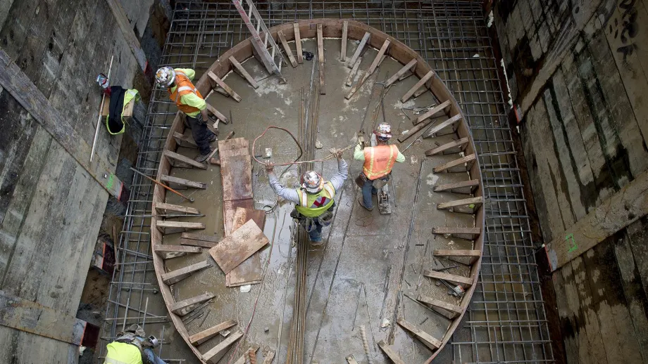 Excavation of Chinatown Station