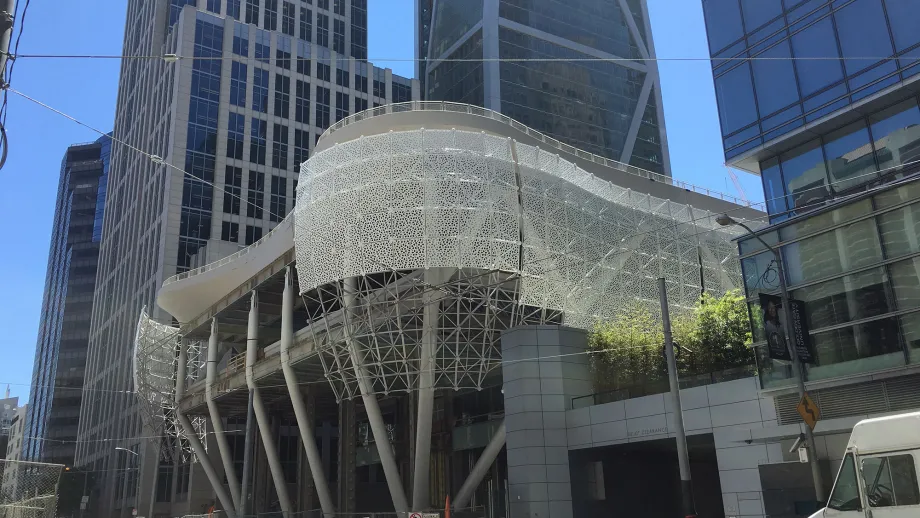 ground view of Transbay Transit Center