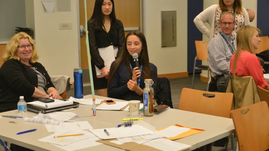 The students talked about their goals for the internship and introduced their mentors to the group.