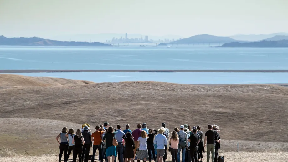 Looking out at the Bay from the top of the Sonoma Raceway. All of these fields were damaged in the recent earthquakes