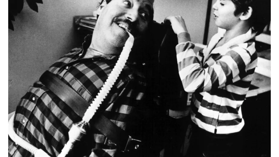 The two sides of Ed — this love of life: Here with his son Lee…
