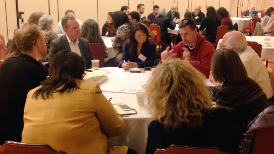 South Bay residents and representatives in conversation.