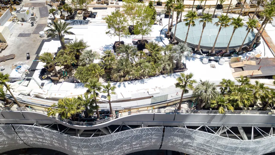 aerial view of Transbay Transit Center rooftop garden