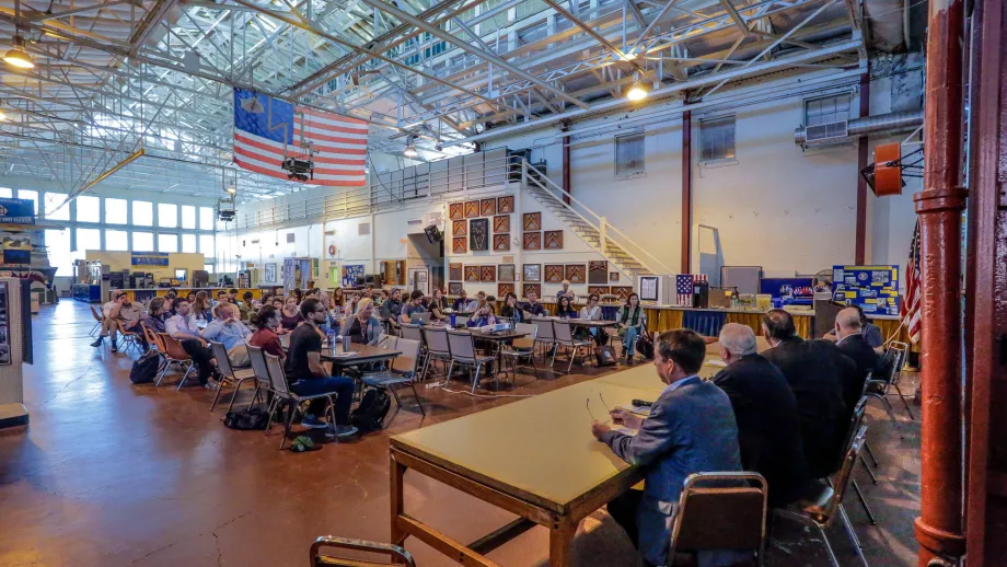 Learning about Highway 37 at the Mare Island Historical Center