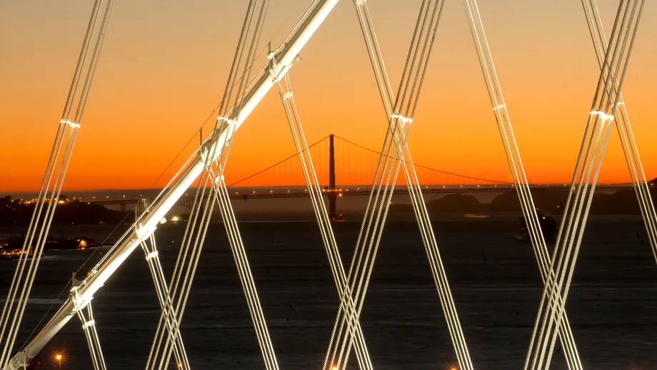 During the five-day Bay Bridge closure leading up to the Labor Day grand opening of the new East Span, construction crews worked 24/7 to add the finishing touches. 