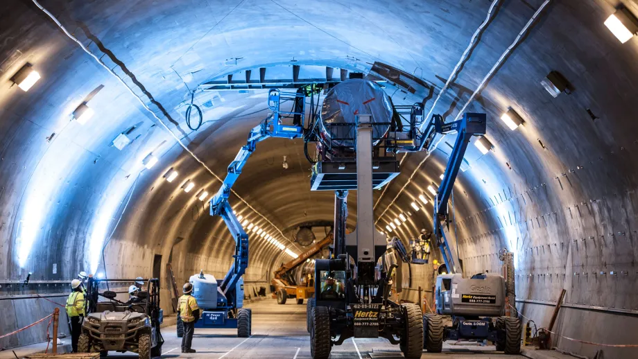 Fans Installed in Caldecott Fourth Bore as Project Nears Completion