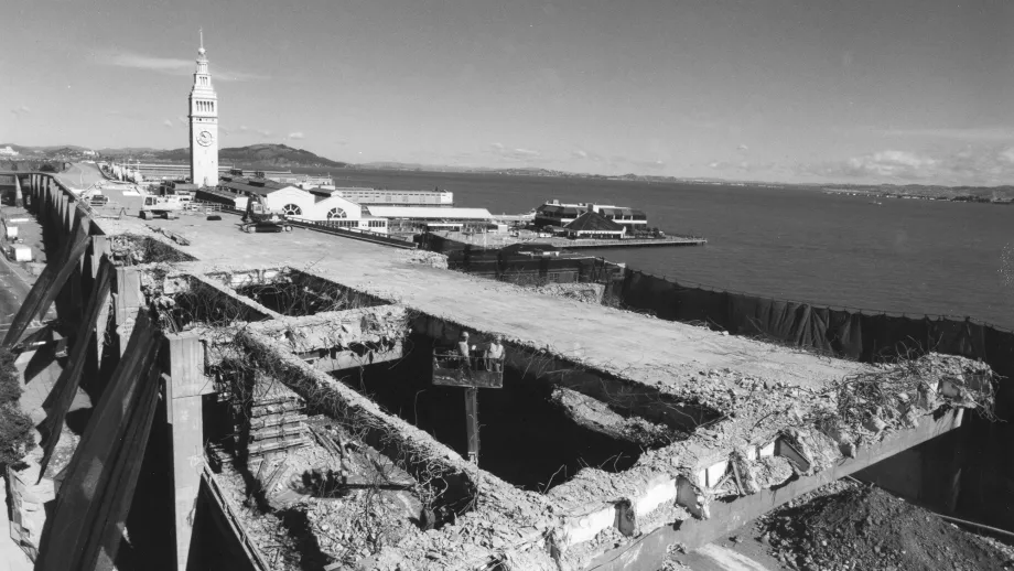 The Embarcadero Freeway was demolished after the quake.