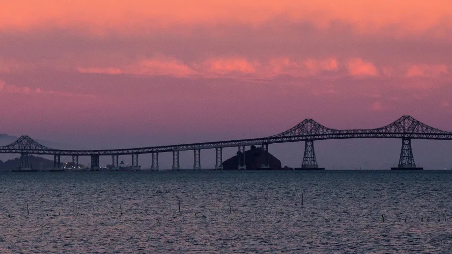 Richmond-San Rafael Bridge at sunrise.