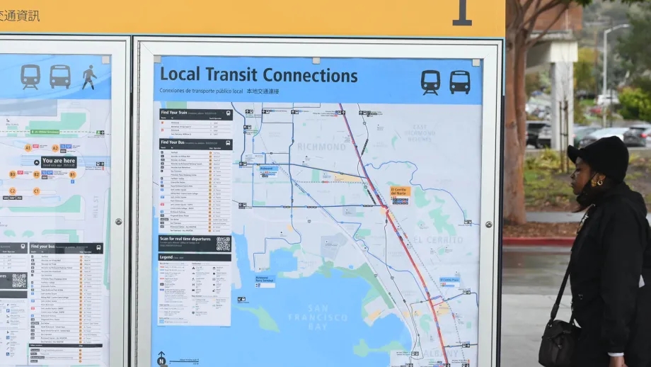 The new Local Transit Connections map at El Cerrito del Norte BART station.