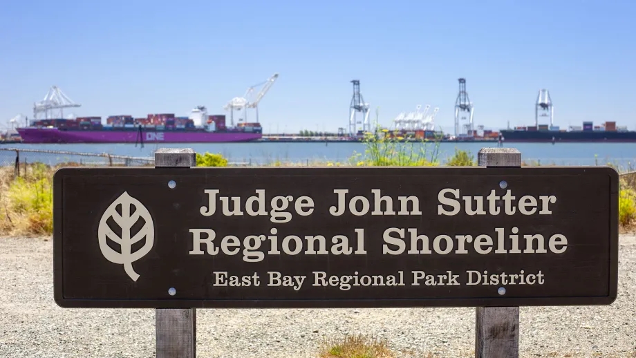 Judge John Sutter Regional Shoreline sign.
