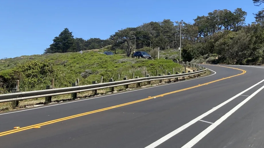 Beautifully paved road in San Francisco.