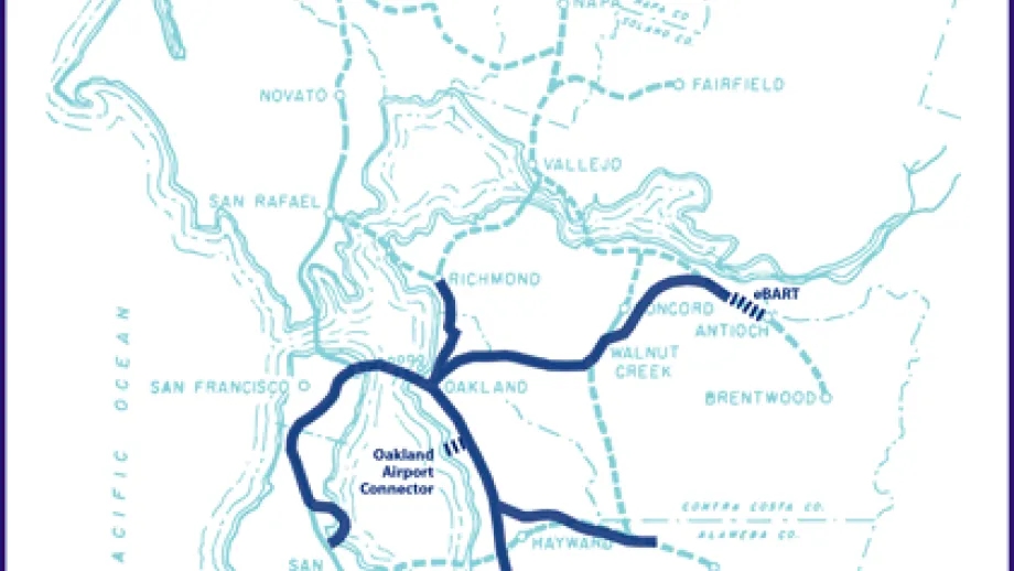 map of original plans for building and extending BART