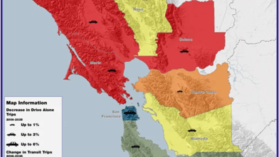 map of Change In Transportation Mode Use